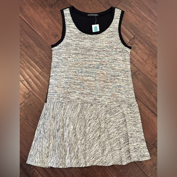 Potter’s Pot Asymmetrical Drop Waist Dress Size L Sleeveless Boucle Tweed - Picture 5 of 9